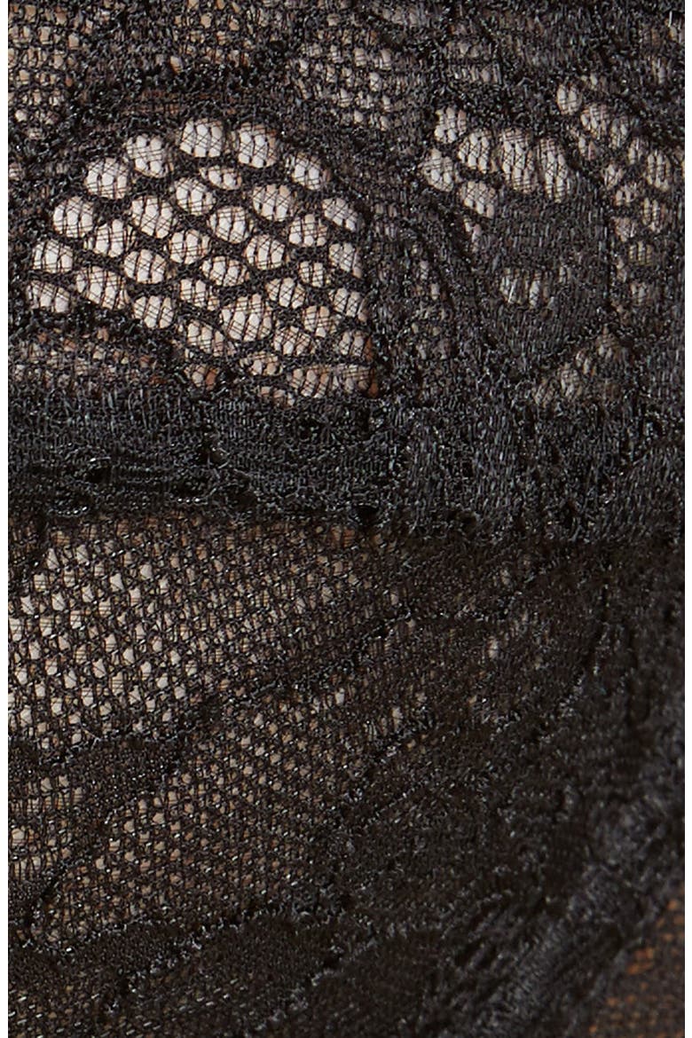 Underwire Bra, Thong and Garter Belt Set, Alternate, color, BLACK