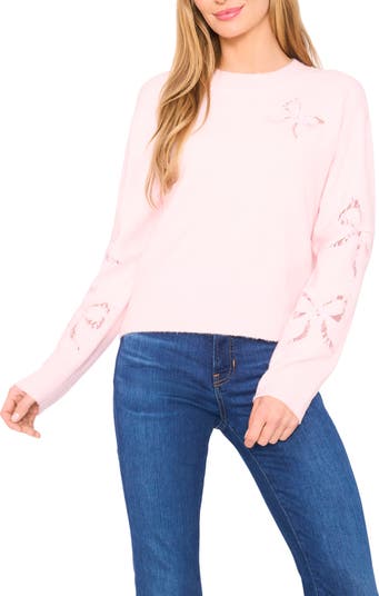 Lace Bow Inset Sweater