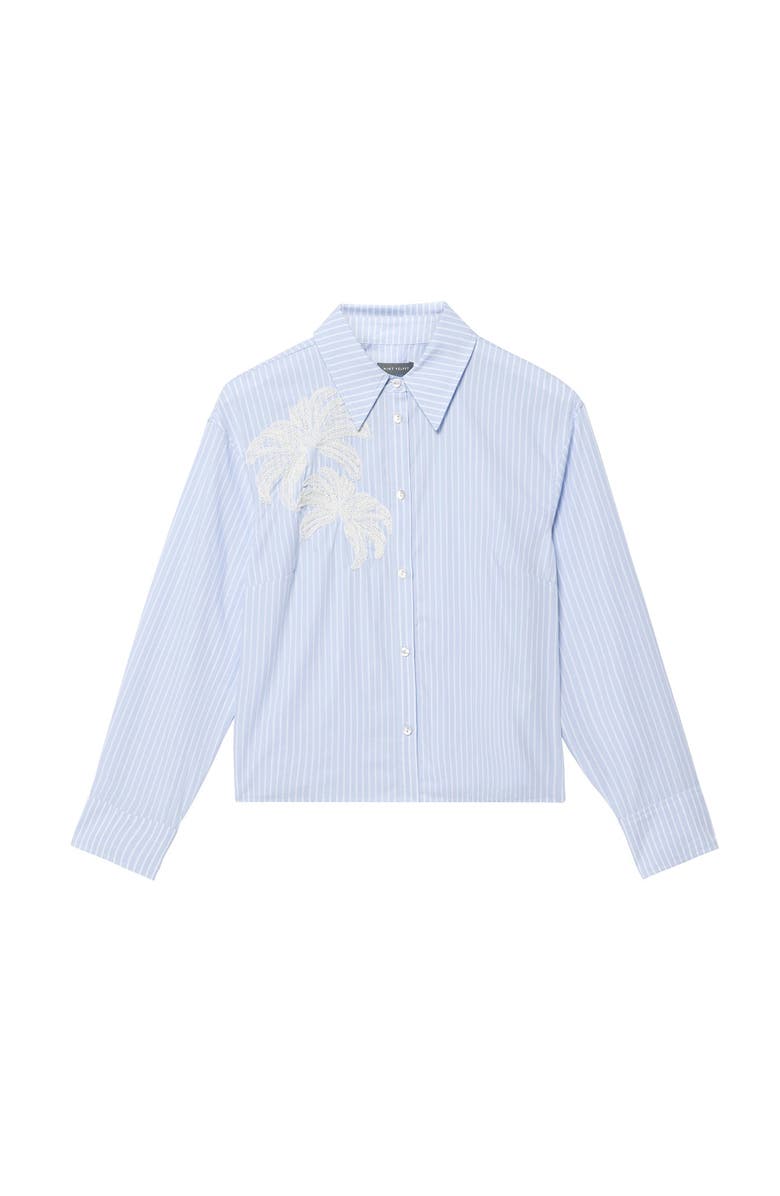 MINT VELVET Stripe Embroidered Shirt, Alternate, color, Blue