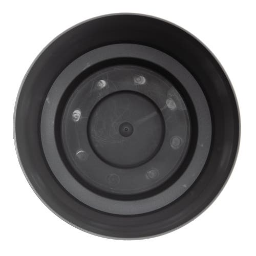Bloem 10" Hopson Round Planter With Black Metal Stand, Charcoal In Gray