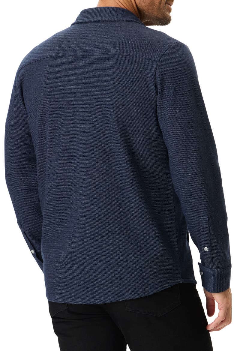 Verano Cotton Blend Piqué Snap-Up Shirt Jacket, Alternate, color, NAVY
