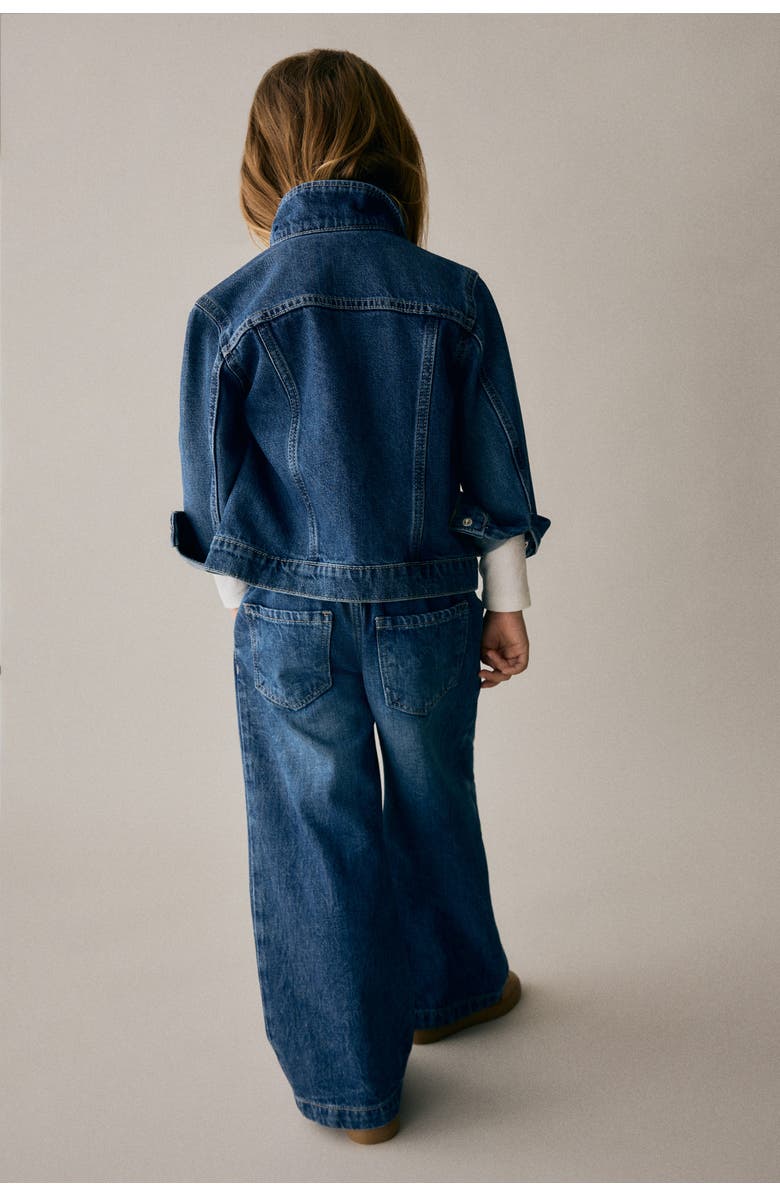 H&M Wide Leg Paper Bag Jeans, Alternate, color, Denim Blue