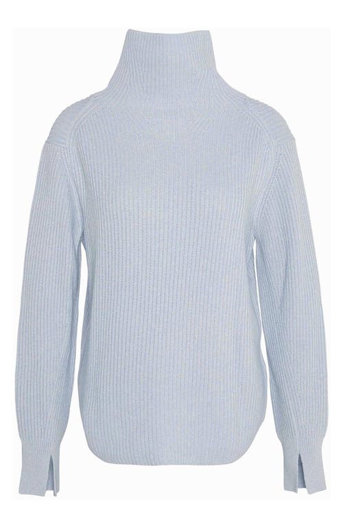 Barbour Nora Cotton & Wool Rib Funnel Neck Sweater In Blue