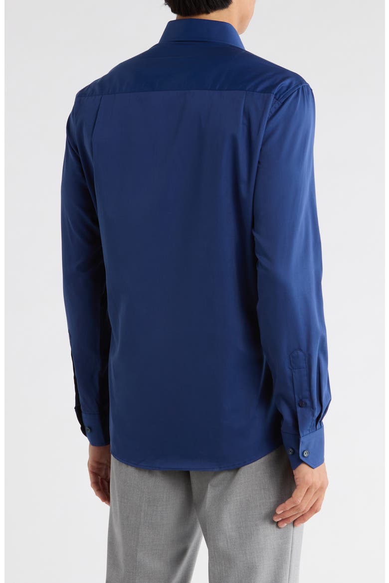 Solid Slim Fit Dress Shirt, Alternate, color, NAVY