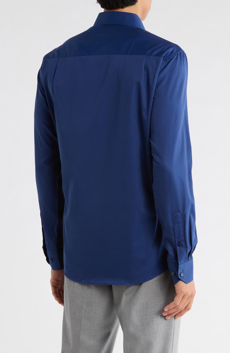 Duchamp Solid Slim Fit Dress Shirt, Alternate, color, Navy
