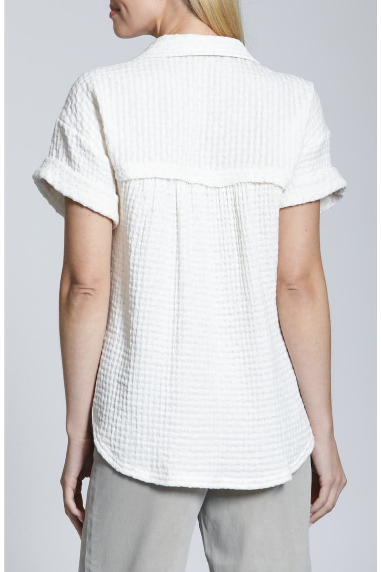 Breezy Bubble Button-Up Shirt, Alternate, color, NATURAL