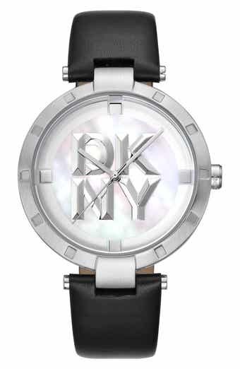 Three Hand Quartz Leather Strap Watch, 38mm