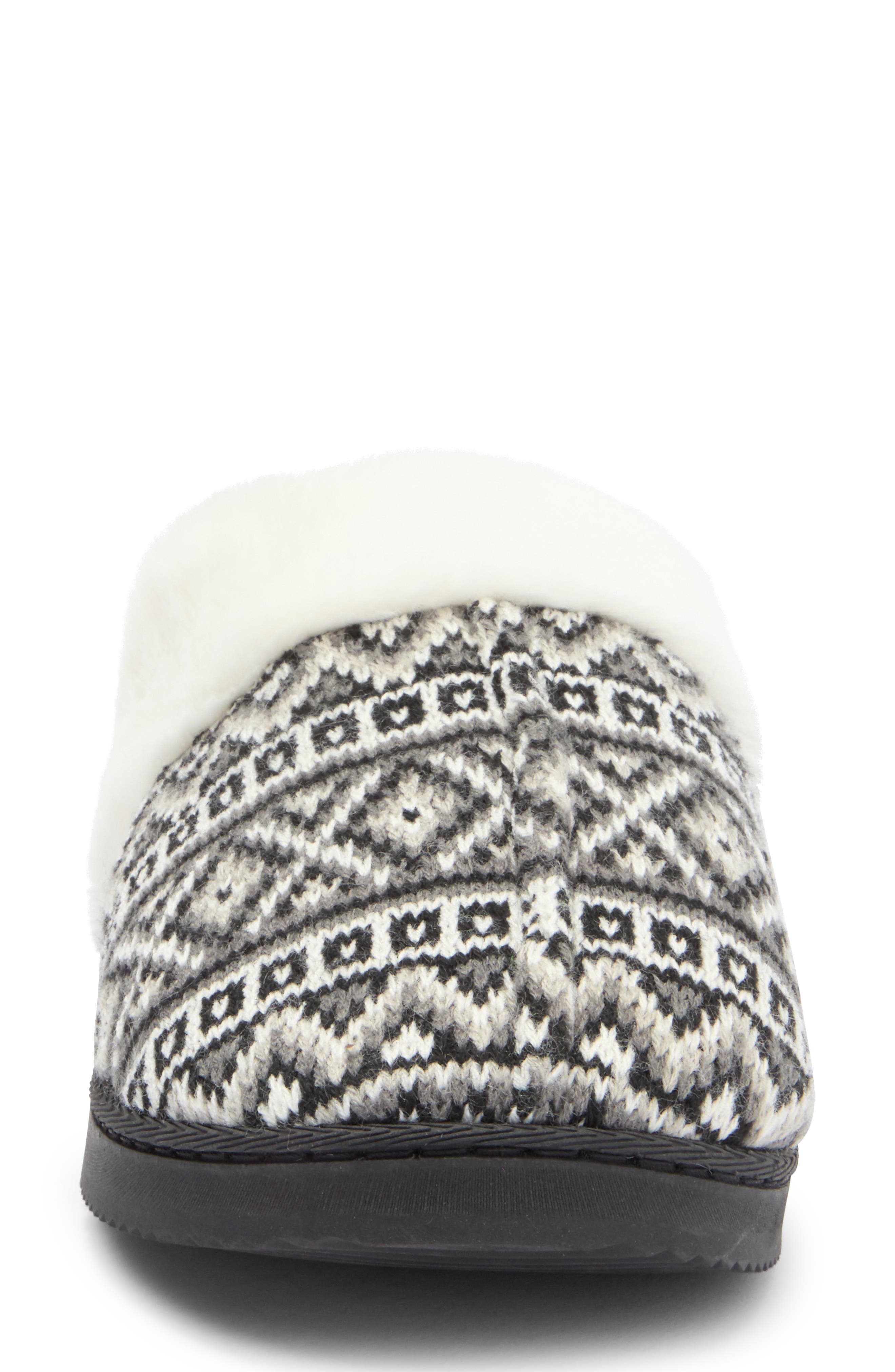 Børn Fair Isle Faux Fur Lined Scuff Slipper, Alternate, color, 
