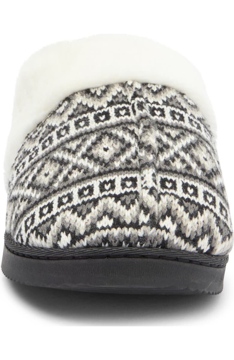 Børn Fair Isle Faux Fur Lined Scuff Slipper, Alternate, color,