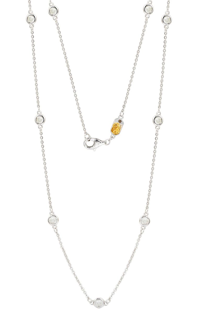 SUZY LEVIAN Sterling Silver White Topaz Station Necklace, Alternate, color, White