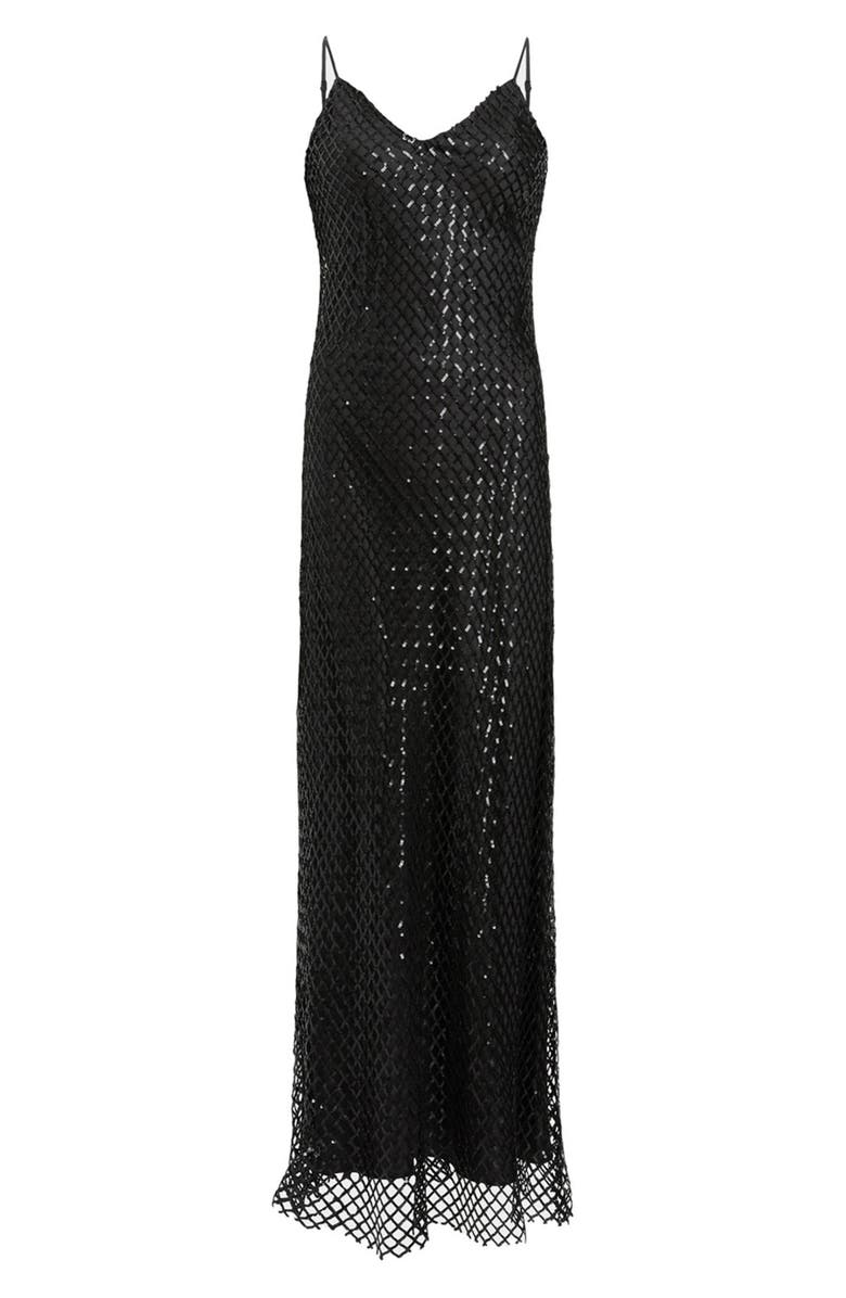 AllSaints Chantelle Sequin Slipdress, Alternate, color, Black