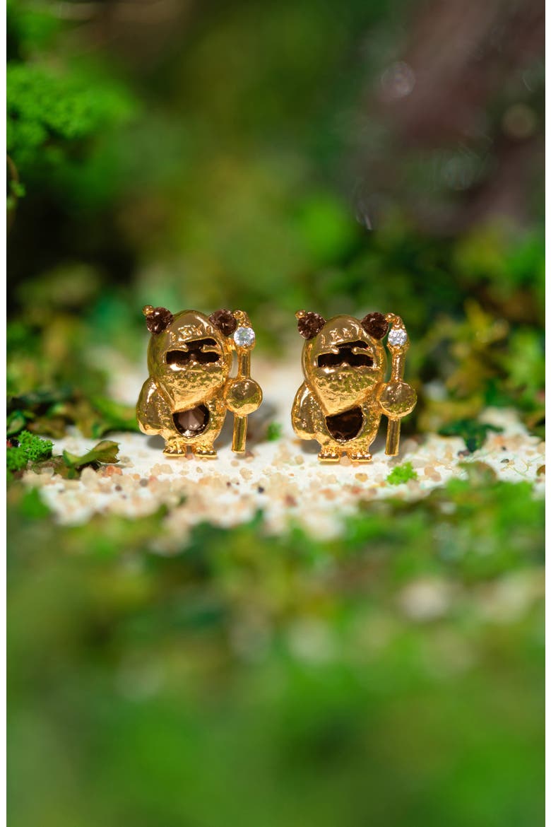 Star Wars™ Ewok™ Stud Earrings, Alternate, color, GOLD