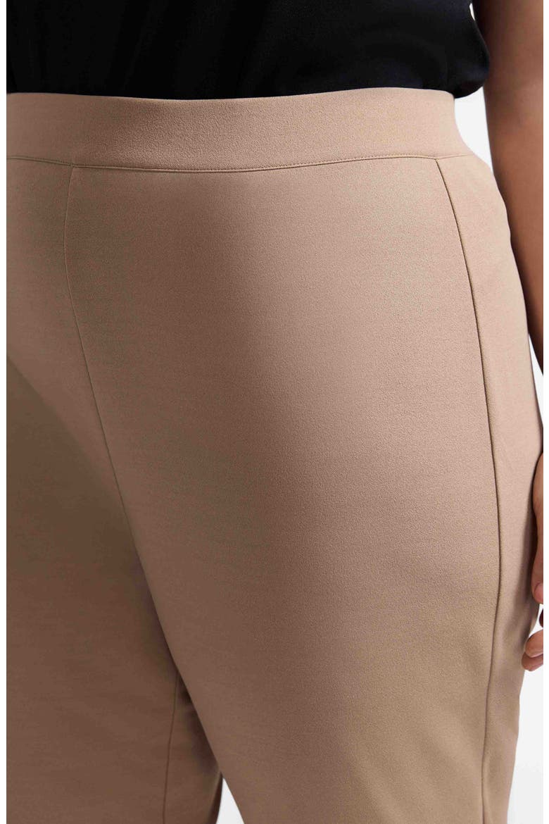 Louisa Crepe Knit Ankle Pants, Alternate, color, KHAKI BEIGE