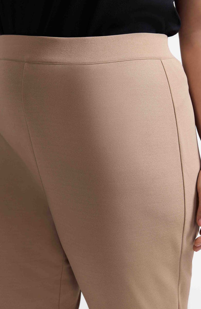 Foxcroft Louisa Crepe Knit Ankle Pants, Alternate, color, Khaki Beige