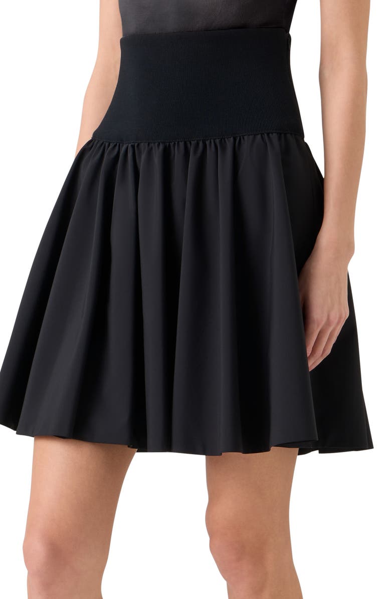 Akris punto Water Repellent Parachute Taffeta Skirt, Alternate, color, Black
