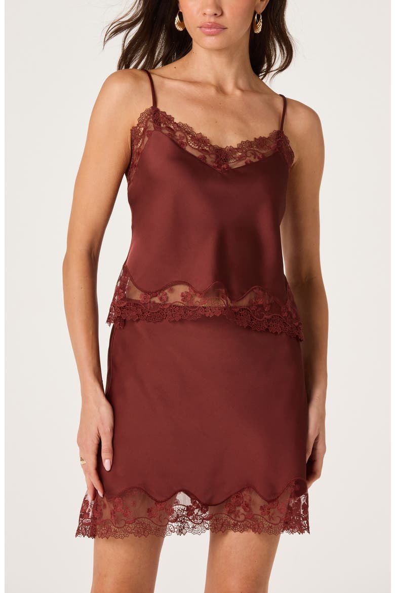 Yulissa Lace Trim Camisole, Main, color, RUST