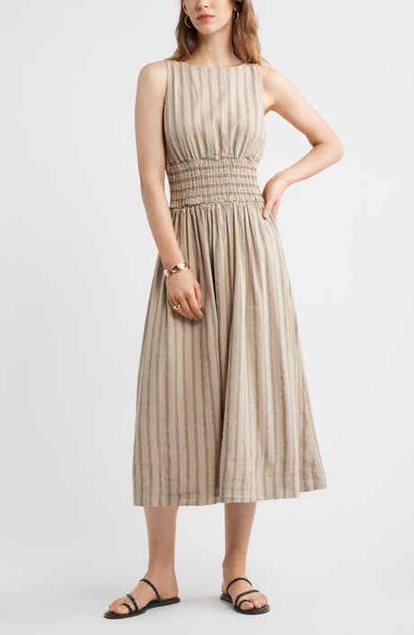 Smocked Waist Midi Dress