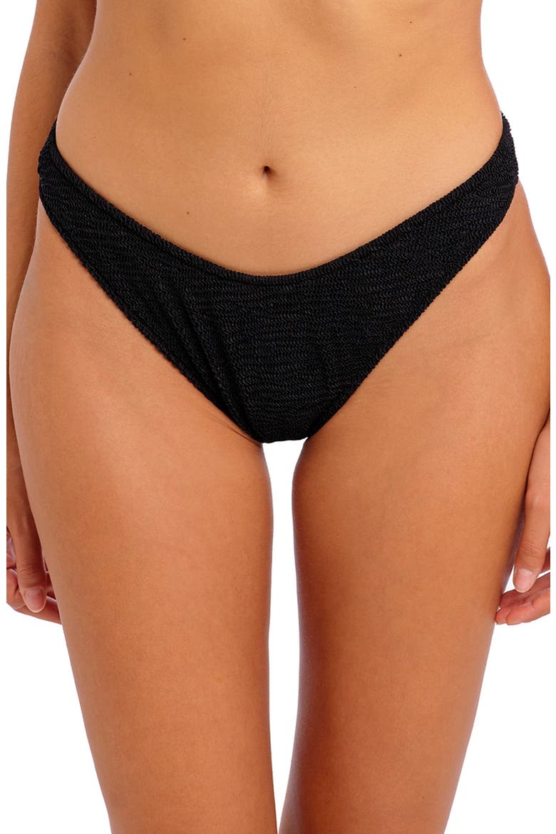 Ibiza Waves High Leg Bikini Bottoms, Main, color, BLACK