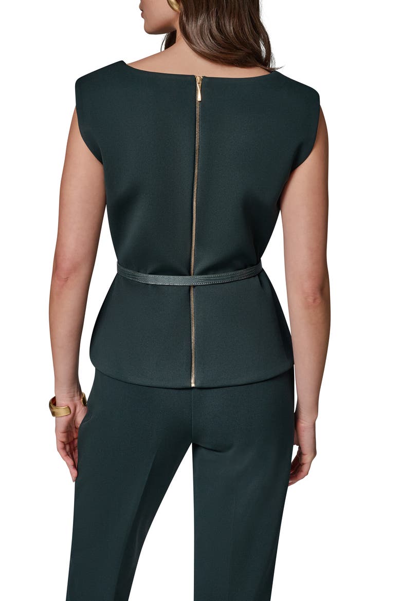 Sleeveless Peplum Top, Alternate, color, BLK FOREST