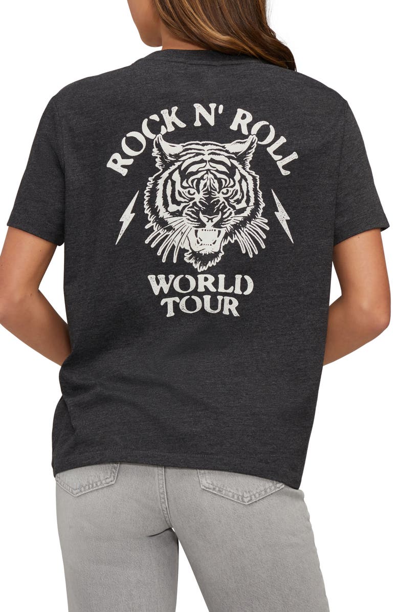 Wildfox Rock 'n' Roll Graphic T-Shirt, Alternate, color, Heather Black Beauty