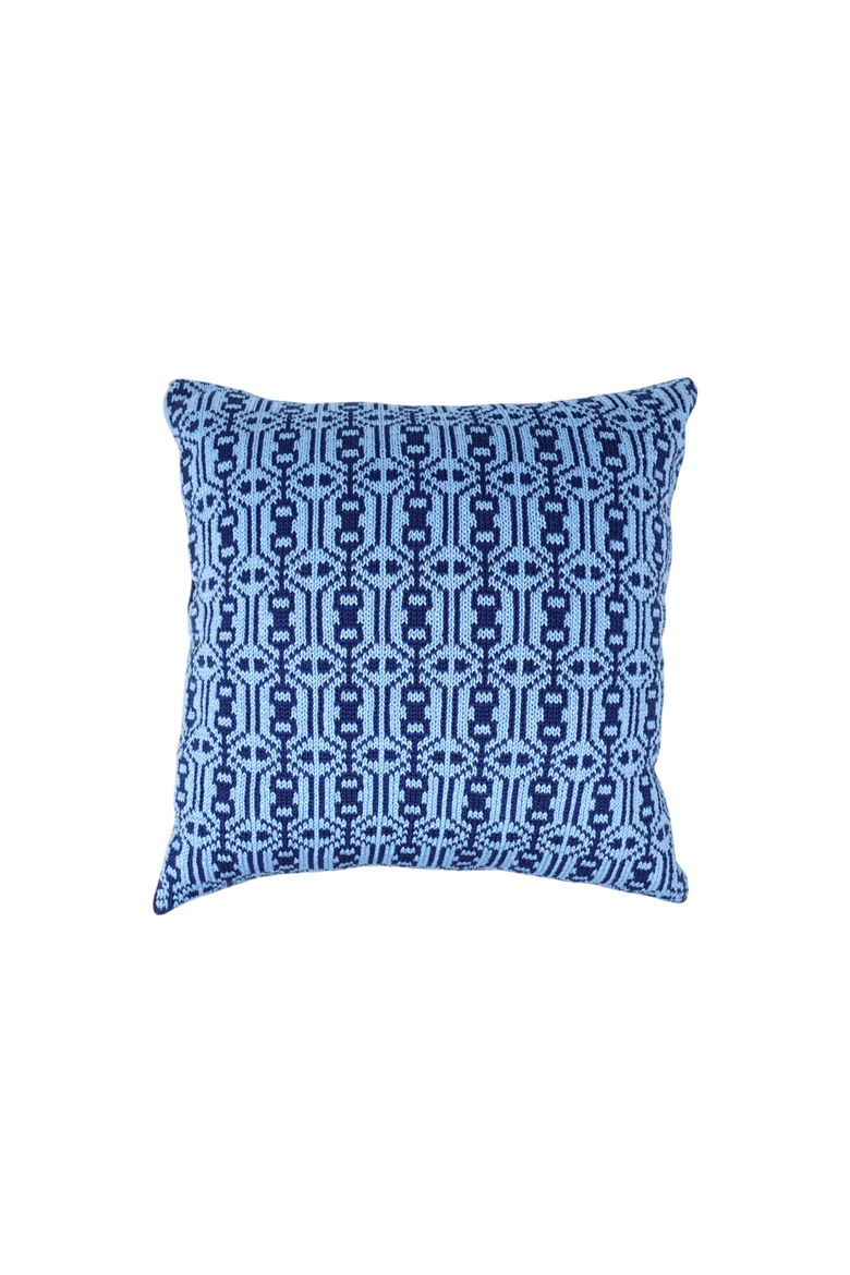 14" Blue Nordic Pattern Pillow, Main, color, Blue