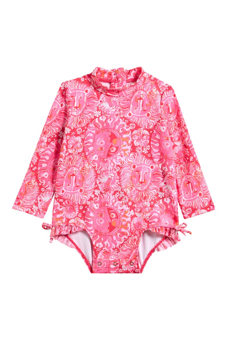 Kids' Idella Long Sleeve One-Piece Swimsuit, Main, color, PARADISE PUNCH LIL JIMS STUFF