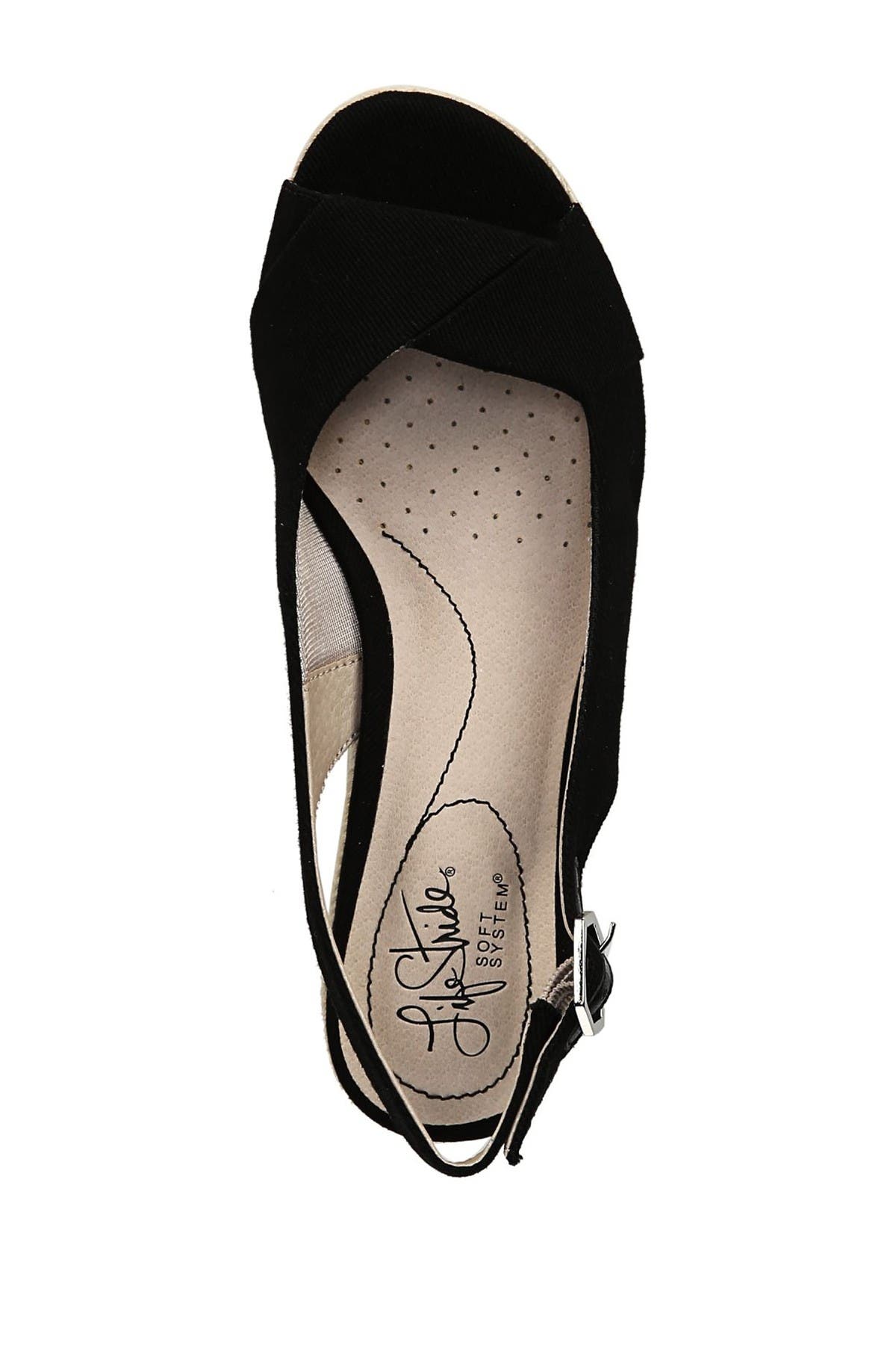 LifeStride Socialite Espadrille Slingback Sandal, Alternate, color, Black