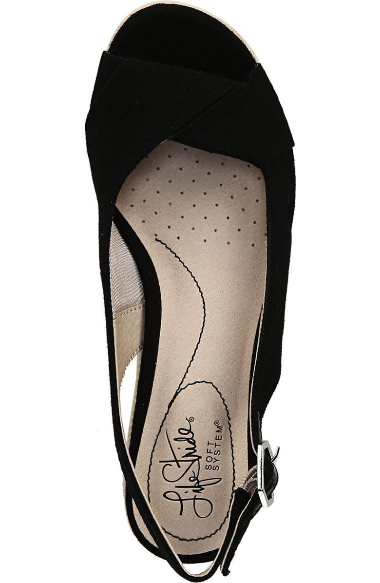 LifeStride Socialite Espadrille Slingback Sandal, Alternate, color, Black