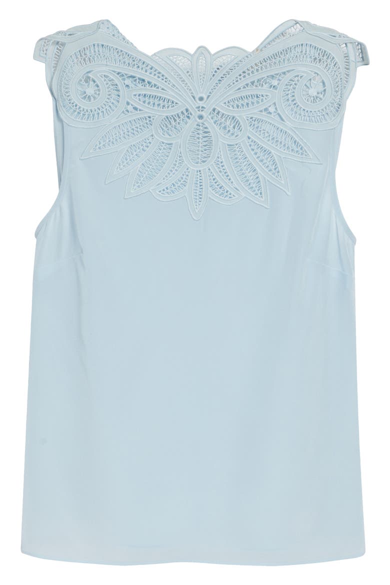 Rea Silk Embroidered Top, Alternate, color, ADRIATIC