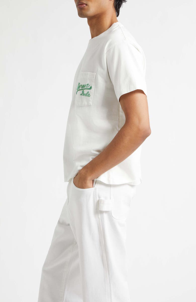 Bode Beaded Geneva Pocket T-Shirt, Alternate, color, Cream