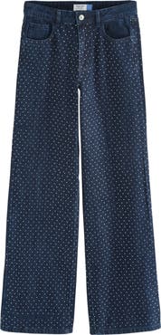 NEXT Hot Fix Diamante High Waist Straight Leg Jeans