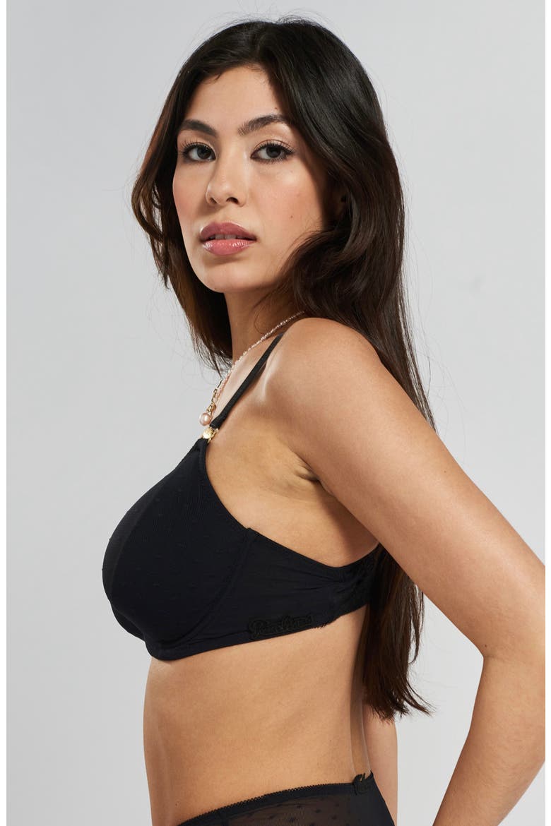 Konara Recycled-Lace Fuller-Cup Underwire Bra, Alternate, color, Volcanic Black