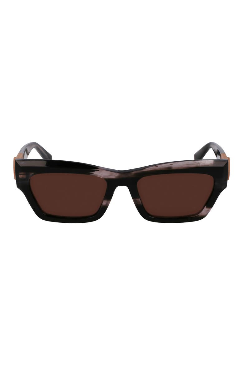 Medallion 53mm Modified Rectangular Sunglasses, Main, color, STRIPED BLACK