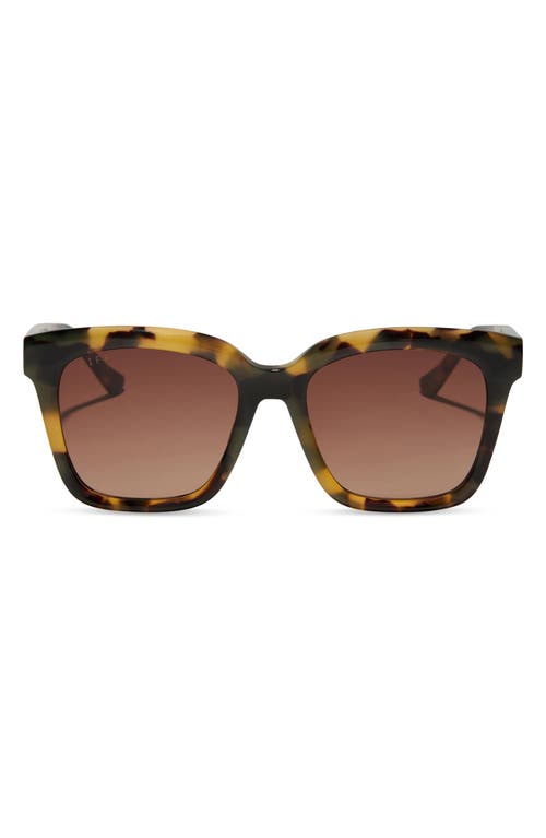 Diff Meredith 54mm Square Sunglasses In Brown Gradient