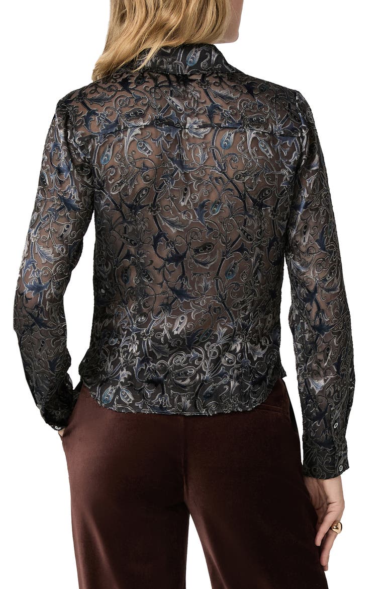 Desano Burnout Button-Up Shirt, Alternate, color, BLACK MULTI