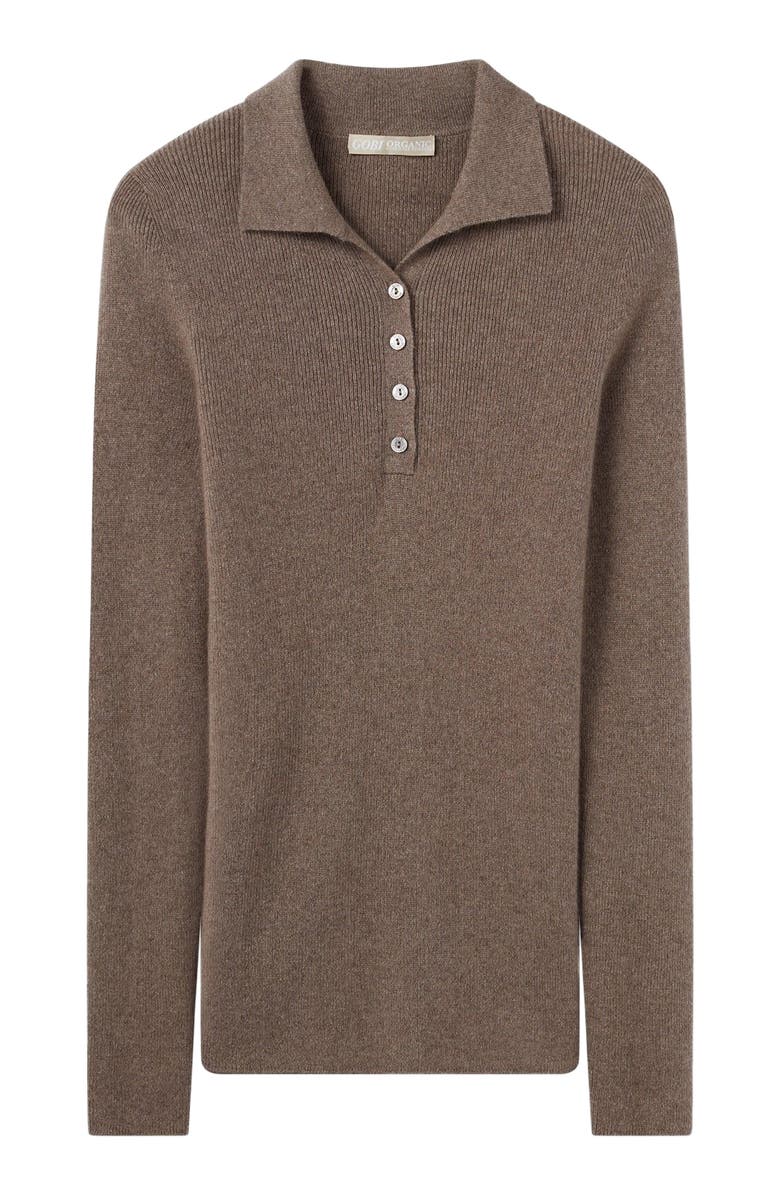 GOBI Mongolian Cashmere Organic Color Lightweight Polo, Alternate, color, 