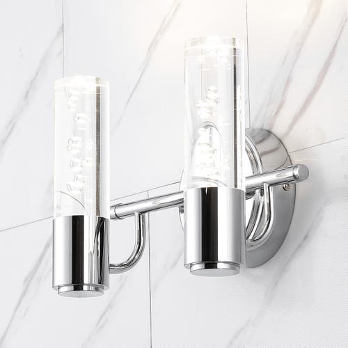 Jonathan Y Bolha Bubble 2-light Led Vanity In Silver