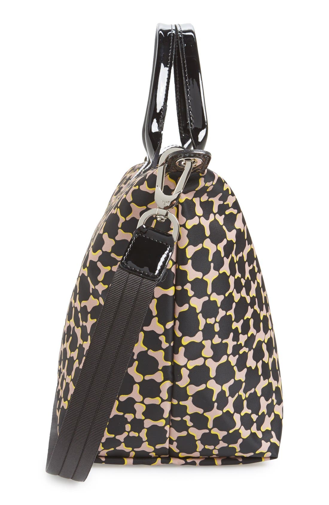 'Le Pliage - Neo Fantaisie Medium' Geo Print Nylon Tote, Alternate, color, BLACK