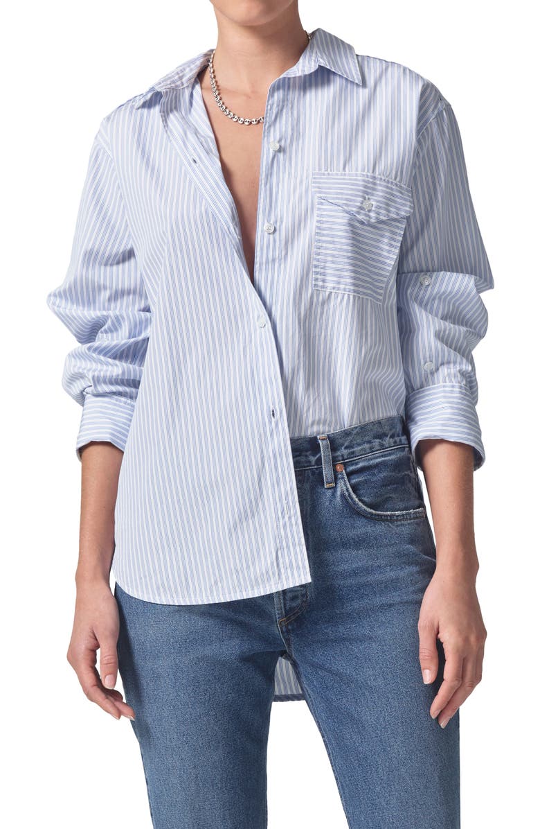 Citizens of Humanity Shay Stripe Cotton Button-Up Shirt, Main, color, 