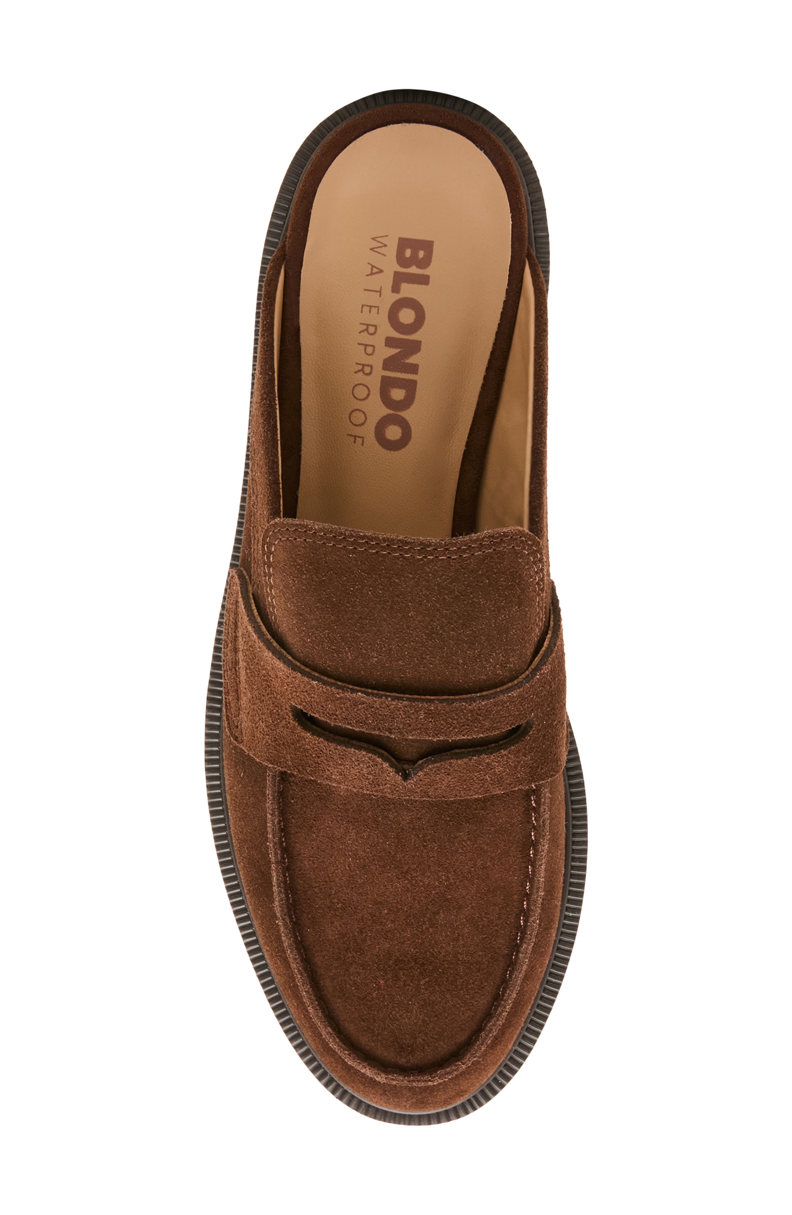 Florenz Waterproof Lug Loafer Mule, Alternate, color, CHOCOLATE SUEDE