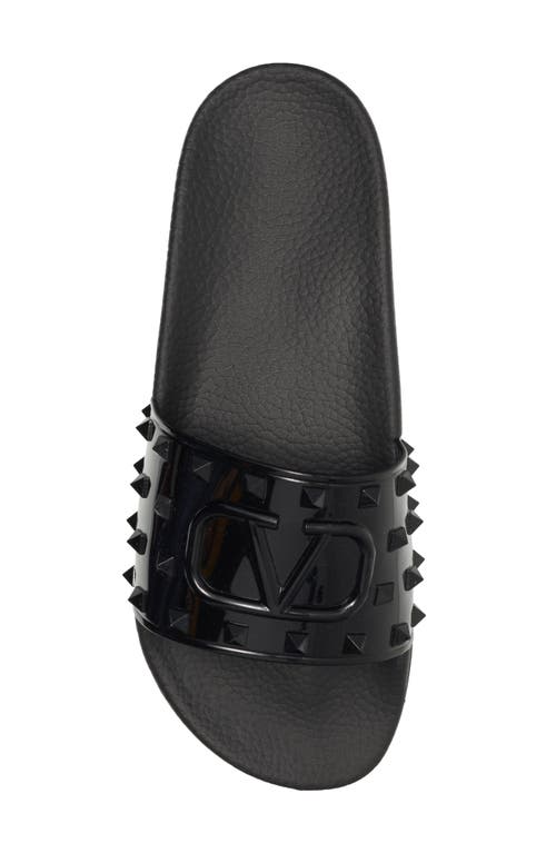 Valentino Vlogo Rubber Slide In Nero