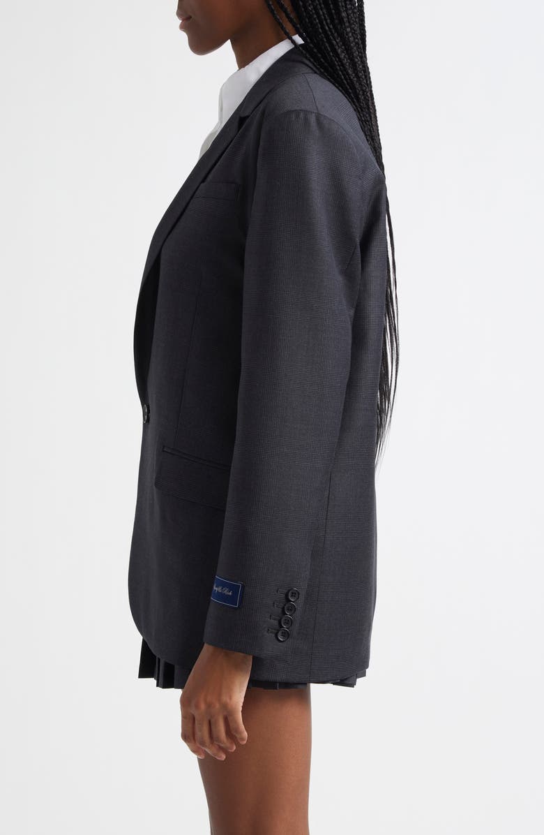 Sporty & Rich Friars Glen Plaid Wool Blazer, Alternate, color, Dark Grey