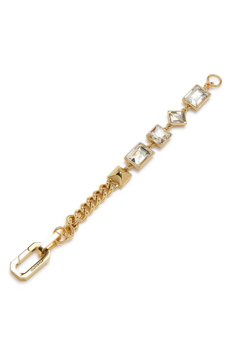 AllSaints Geometric Crystal Bracelet, Alternate, color, Gold