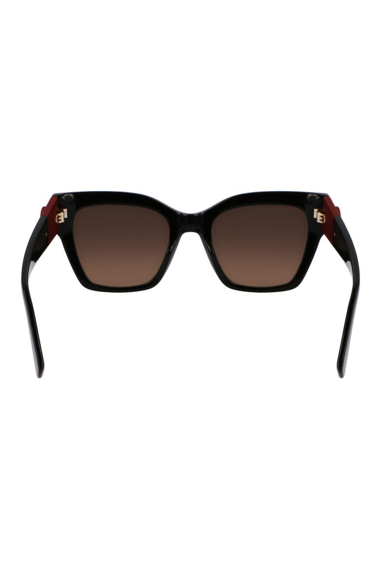 Medallion 52mm Modified Rectangular Sunglasses, Alternate, color, BLACK