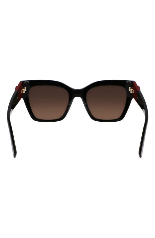 Longchamp Medallion 52mm Modified Rectangular Sunglasses In Black