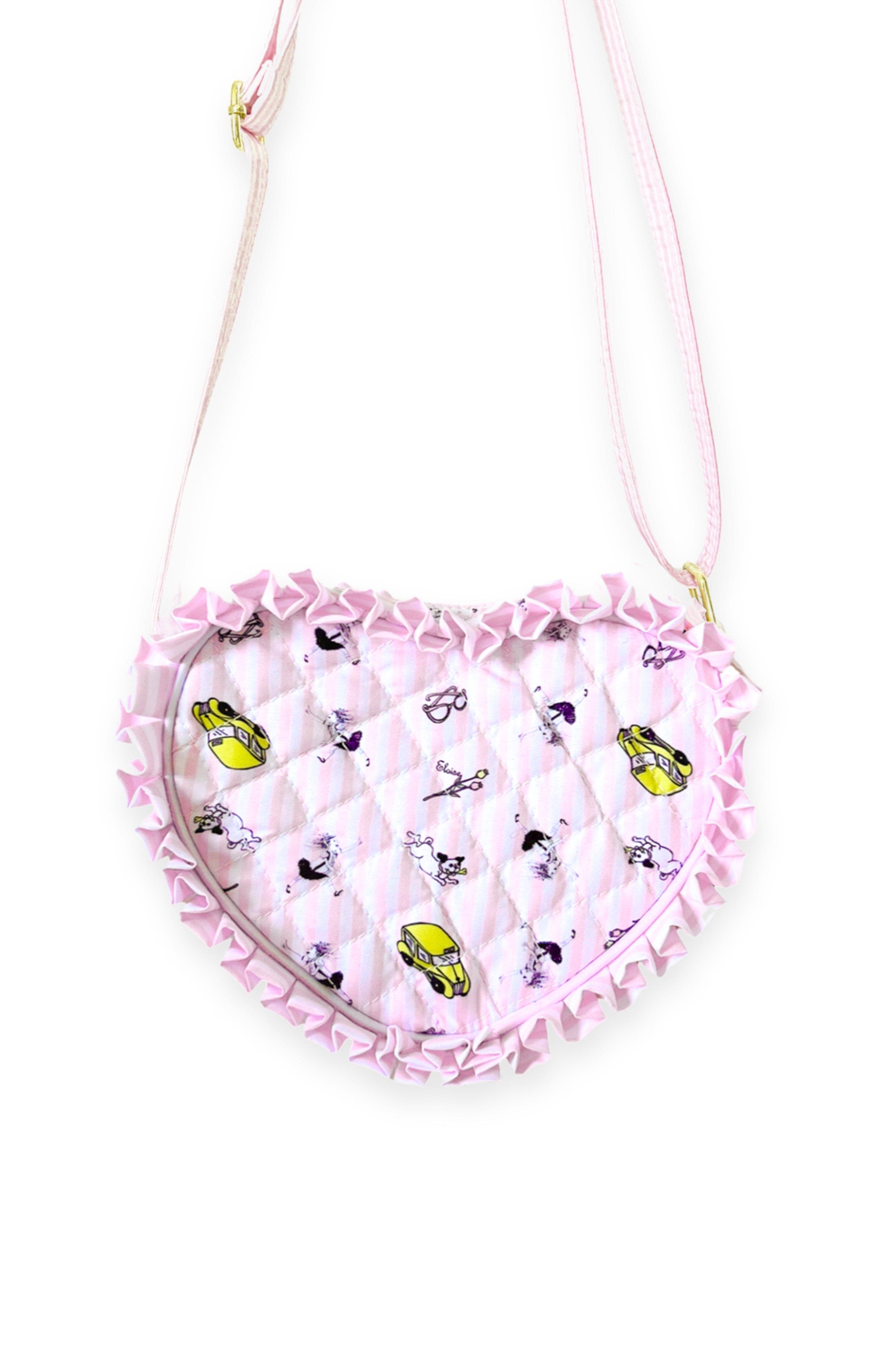 Bits 
Bows Eloise NYC Taxi Cab Ruffle Heart Purse, Main, color, Pink/White