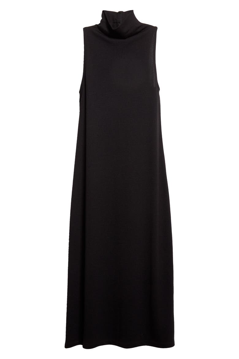Sleeveless Mock Neck Dress, Alternate, color, BLACK