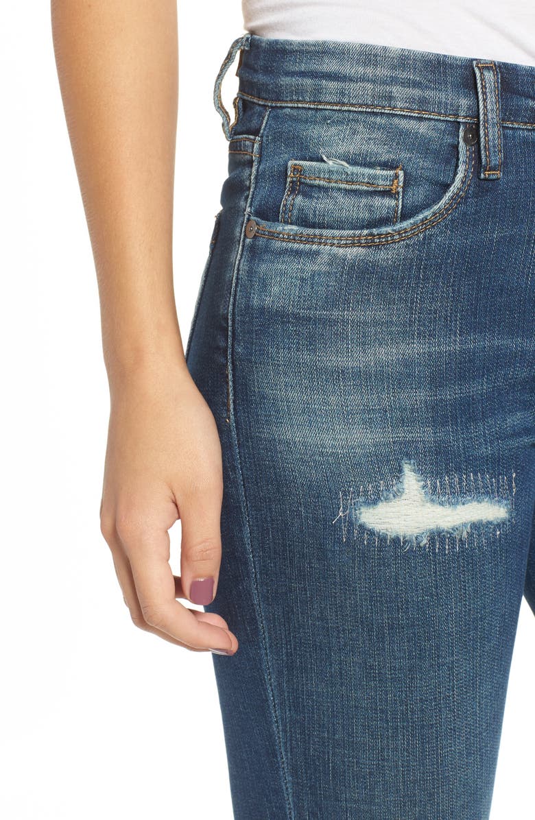 BLANKNYC High Dive Ripped Skinny Jeans, Alternate, color, Dark Wash