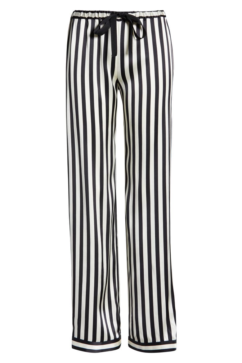 Chantal Silk Pajama Pants, Alternate, color, NOIR ECRU