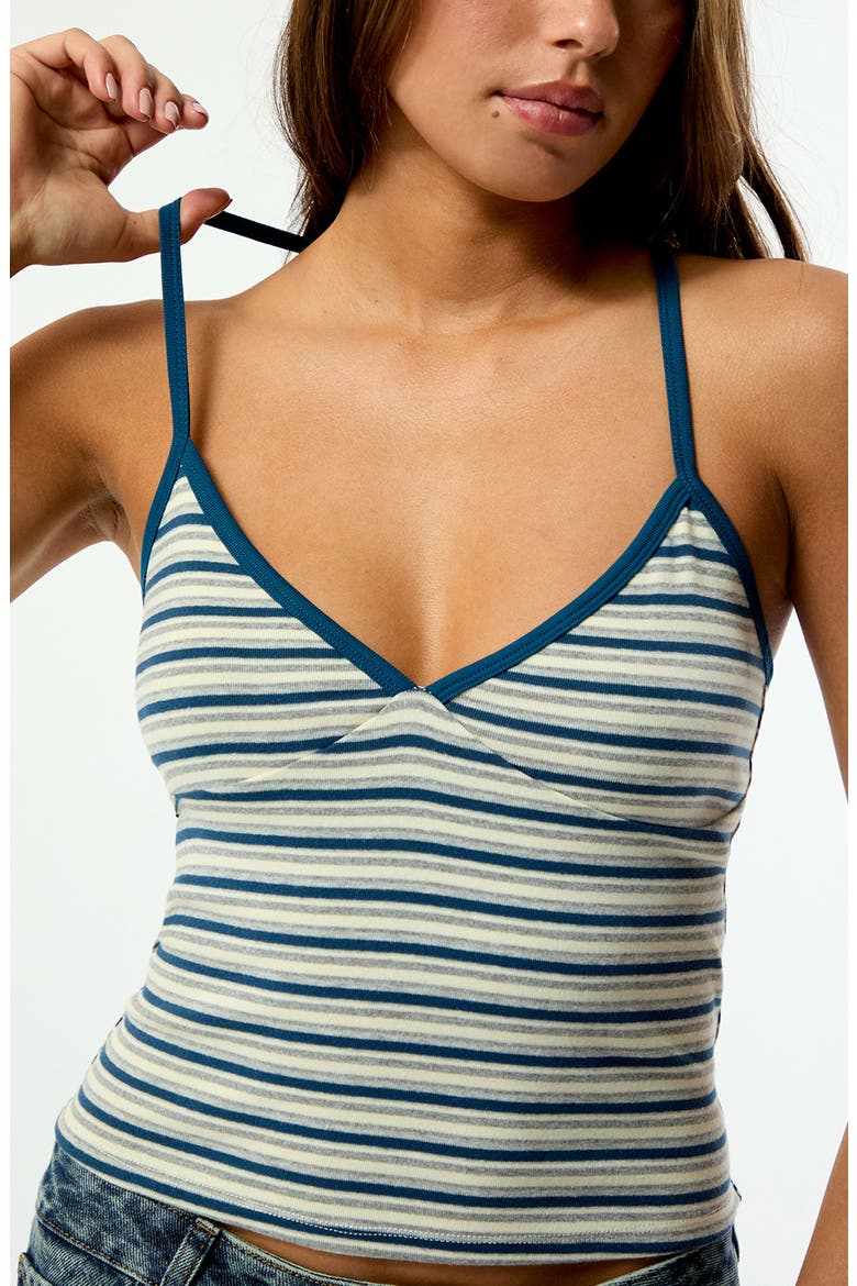 Elle Easy V-Neck Stripe Camisole, Alternate, color, BLUE